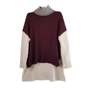 Co Oversized Maroon Turtleneck Sweater size XS